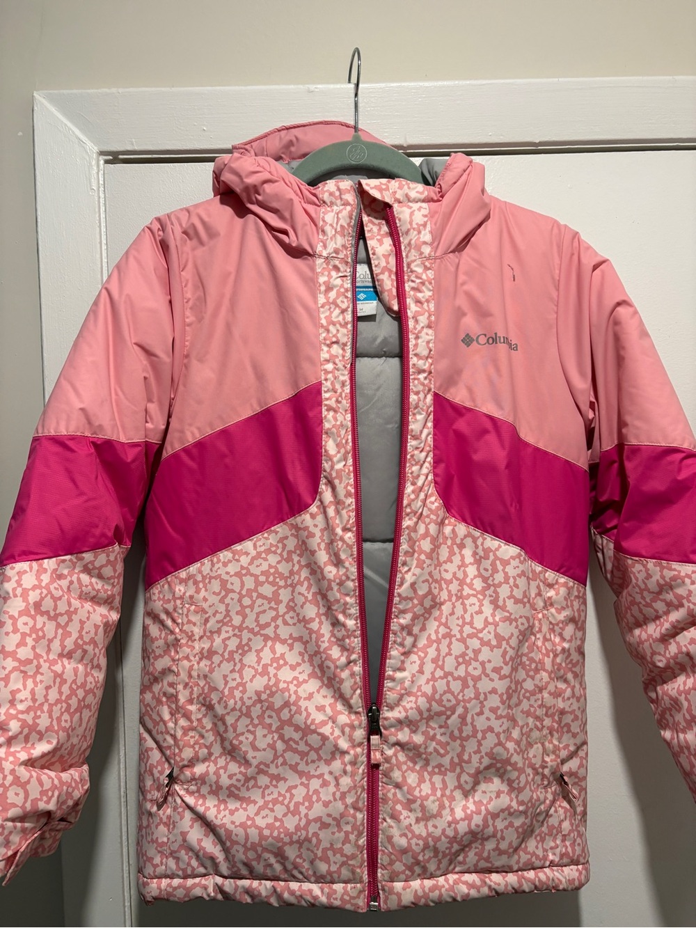 Columbia Girls' Pink Two-Tone Hooded Puffer Jacket